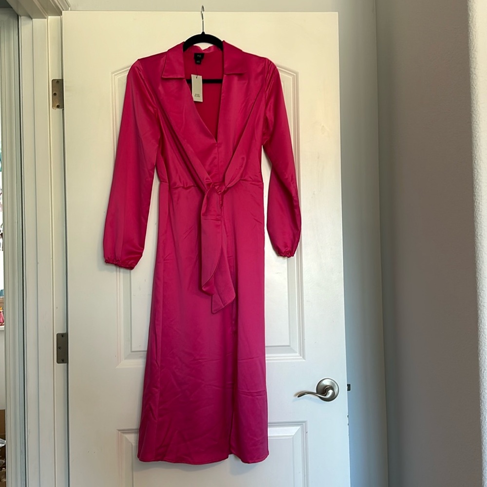 River Island Pink Satin Dress - Size 8 (UK) - Picture 2 of 7